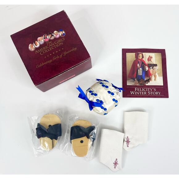 American Girl MUFF MITTS & PATTENS Pleasant Company Label Felicity Accessory BOX - Picture 2 of 9